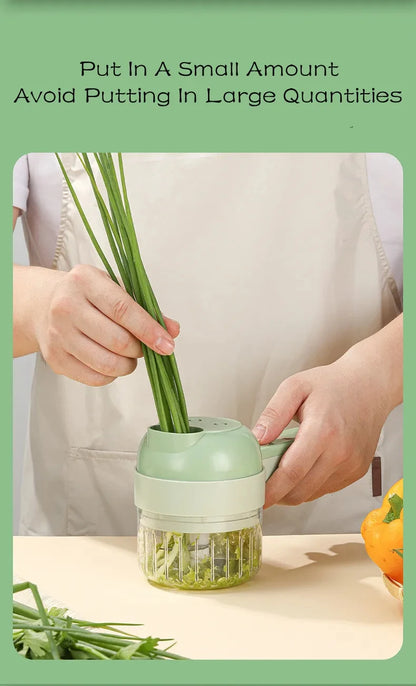 Procesador de Mano 4 en 1 Inalámbrico QuickPrep: Pique, Rebane y Prepare Alimentos en Segundos