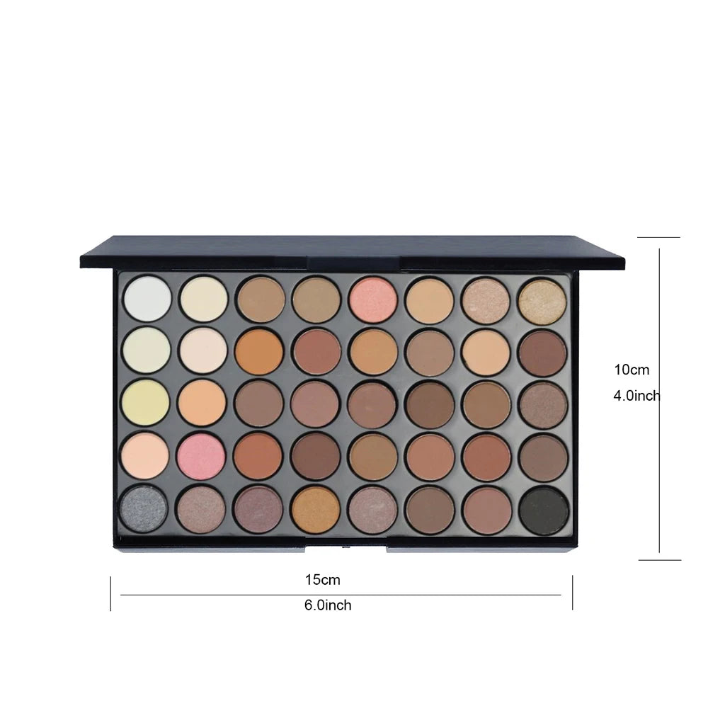 Paleta de Sombras POPFEEL (40 Colores) - Larga Duración y Fácil Aplicación. Incluye Tonos Nude, Marrones y Rosas.