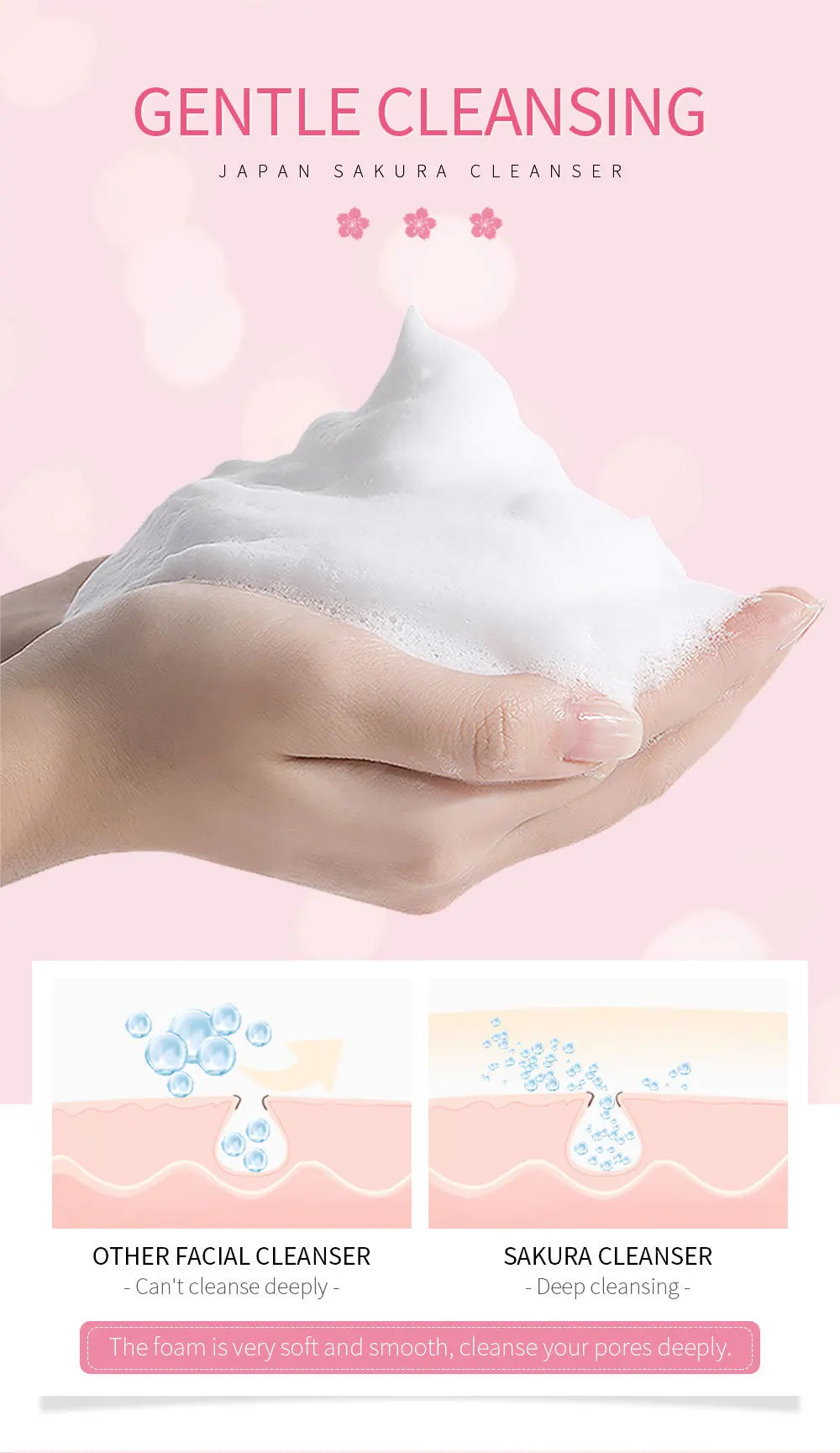 Laikou Sakura Whitening Facial Cleanser (Espuma/Leche Limpiadora Facial de Sakura)