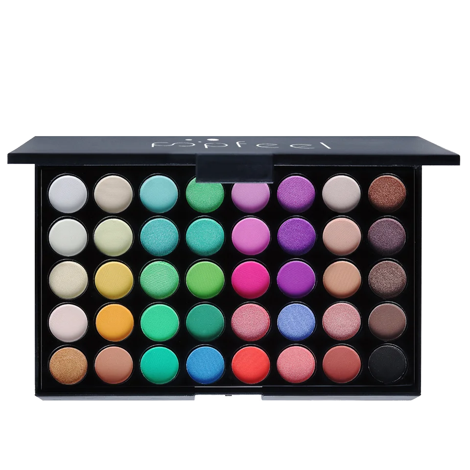 Paleta de Sombras POPFEEL (40 Colores) - Larga Duración y Fácil Aplicación. Incluye Tonos Nude, Marrones y Rosas.