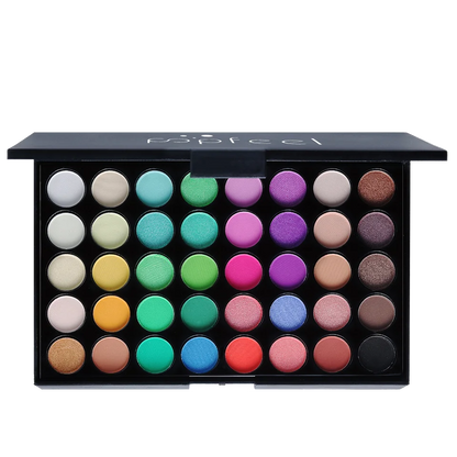 Paleta de Sombras POPFEEL (40 Colores) - Larga Duración y Fácil Aplicación. Incluye Tonos Nude, Marrones y Rosas.