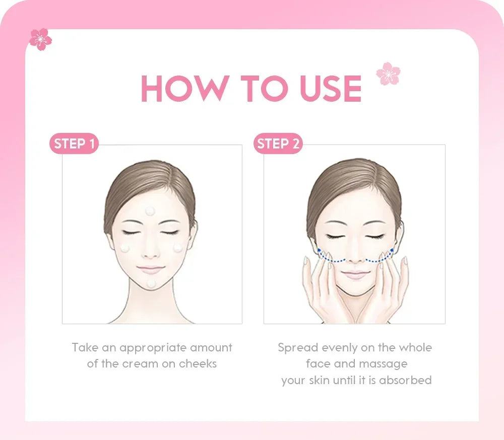 Crema Facial LAIKOU Sakura - Hidratante Profunda, Blanqueadora y Reparadora. Sella la Humedad y Controla la Grasa. Fórmula Suave.