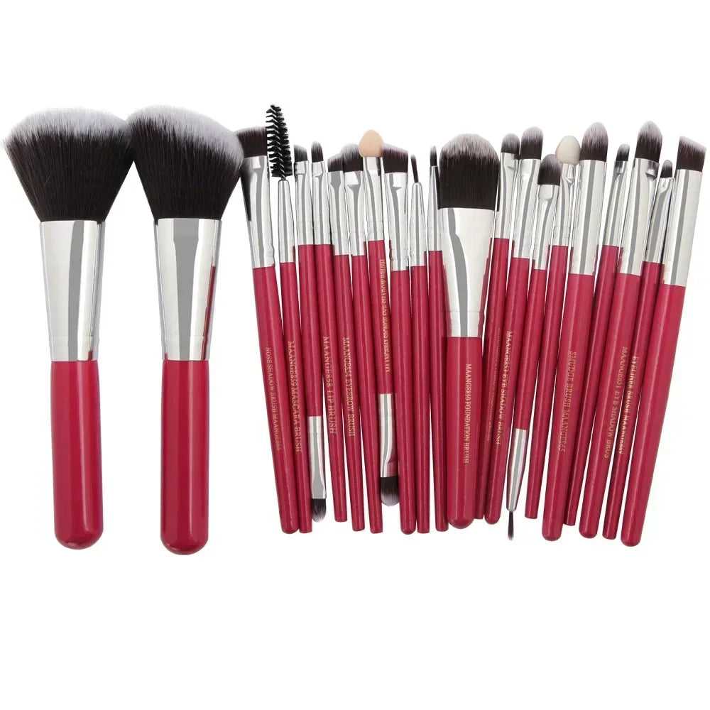 Set de Brochas de Maquillaje Profesional (Kit 3, 13 o 22 Piezas) - Herramientas Esenciales para Ojos (Sombra, Delineador) y Rostro.