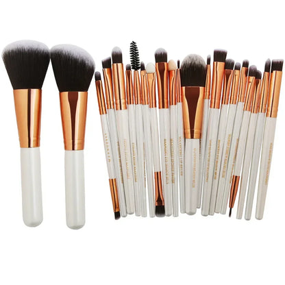 Set de Brochas de Maquillaje Profesional (Kit 3, 13 o 22 Piezas) - Herramientas Esenciales para Ojos (Sombra, Delineador) y Rostro.