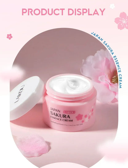 Crema Facial LAIKOU Sakura - Hidratante Profunda, Blanqueadora y Reparadora. Sella la Humedad y Controla la Grasa. Fórmula Suave.