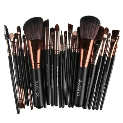 Set de Brochas de Maquillaje Profesional (Kit 3, 13 o 22 Piezas) - Herramientas Esenciales para Ojos (Sombra, Delineador) y Rostro.