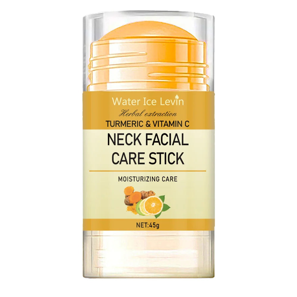Stick Facial y de Cuello con Cúrcuma y Vitamina C - Lifting Antiedad, Reafirmante, Reduce Arrugas y Papada, Cuidado Blanqueador