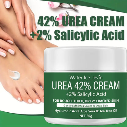 Crema Reparadora Pies y Manos 42% Urea + 2% Ácido Salicílico - Exfoliante Intensivo para Callos, Durezas y Talones Agrietados, Hidratación Profunda