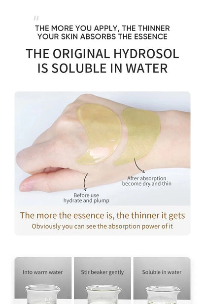 Parches para Ojos (60/120 Uds) con Aguacate y Oro - Tratamiento Hidratante y Reafirmante para Reducir Bolsas, Ojeras y Arrugas.