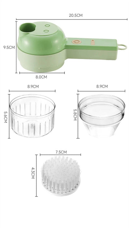 Procesador de Mano 4 en 1 Inalámbrico QuickPrep: Pique, Rebane y Prepare Alimentos en Segundos