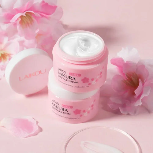 Crema Facial LAIKOU Sakura - Hidratante Profunda, Blanqueadora y Reparadora. Sella la Humedad y Controla la Grasa. Fórmula Suave.