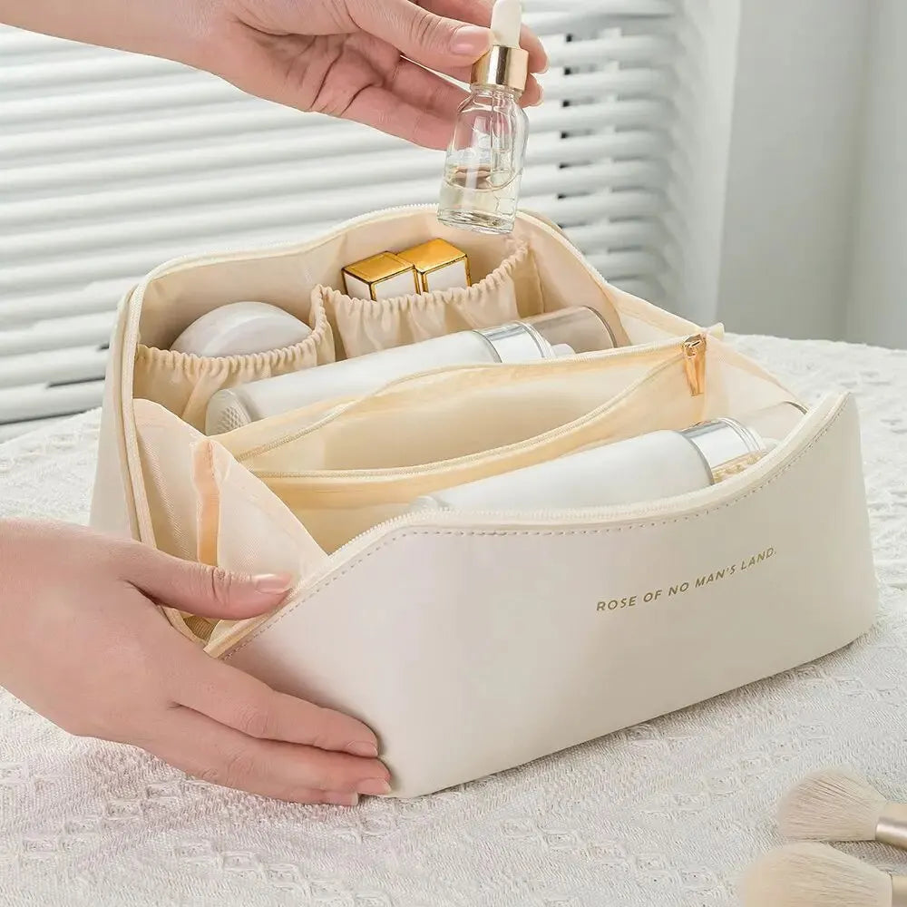 Organizador de Maquillaje de Lujo para Mujer - Neceser de Viaje con Cremallera, Estuche Profesional para Cosméticos y Bolsa de Aseo.