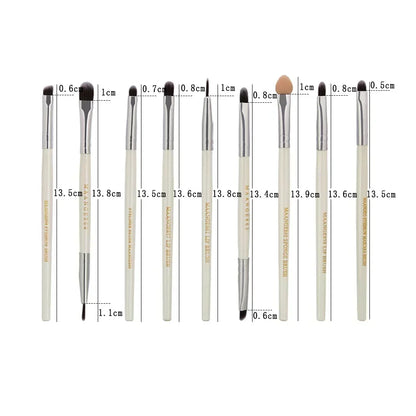 Set de Brochas de Maquillaje Profesional (Kit 3, 13 o 22 Piezas) - Herramientas Esenciales para Ojos (Sombra, Delineador) y Rostro.