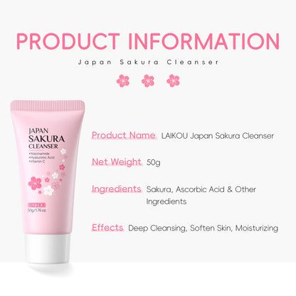Laikou Sakura Whitening Facial Cleanser (Espuma/Leche Limpiadora Facial de Sakura)
