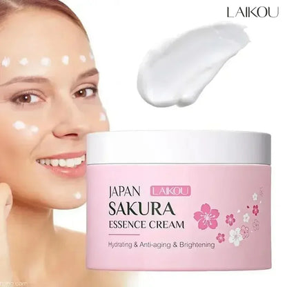 Crema Facial LAIKOU Sakura - Hidratante Profunda, Blanqueadora y Reparadora. Sella la Humedad y Controla la Grasa. Fórmula Suave.