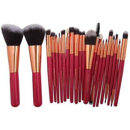 Set de Brochas de Maquillaje Profesional (Kit 3, 13 o 22 Piezas) - Herramientas Esenciales para Ojos (Sombra, Delineador) y Rostro.