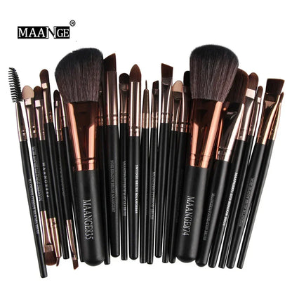 Set de Brochas de Maquillaje Profesional (Kit 3, 13 o 22 Piezas) - Herramientas Esenciales para Ojos (Sombra, Delineador) y Rostro.