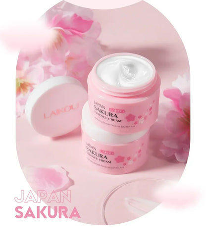 Crema Facial LAIKOU Sakura - Hidratante Profunda, Blanqueadora y Reparadora. Sella la Humedad y Controla la Grasa. Fórmula Suave.